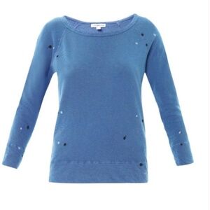 NWT $125 James Perse Paint Splatter blue Sweatshirt in size 1 (Small)!